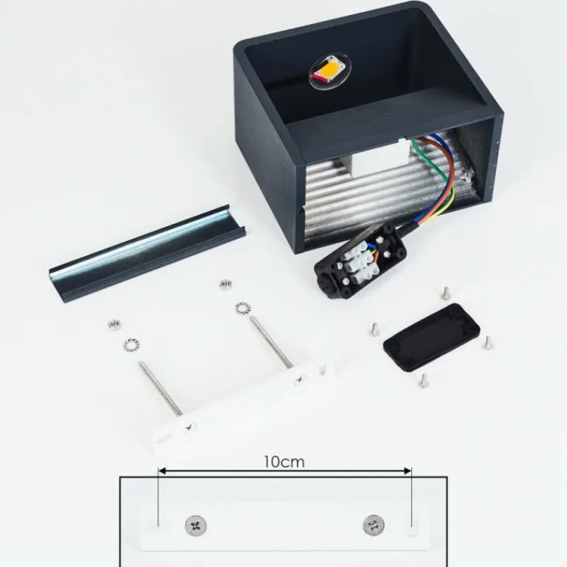 hofstein Applique murale d'extérieur Tématou LED Noir, 1 lumière