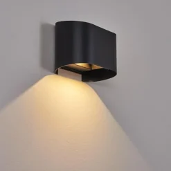 hofstein Applique murale d'extérieur Everton LED Noir, 2 lumières