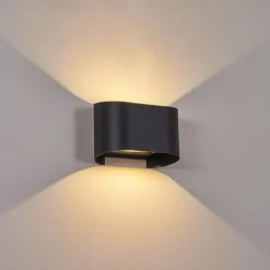 hofstein Applique murale d'extérieur Everton LED Noir, 2 lumières