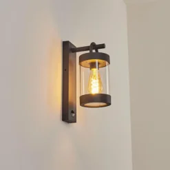 Lampes Vintages & Rétros-hofstein Applique murale d'extérieur Fulham Anthracite, 1 lumière