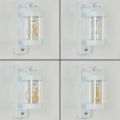 Luminaires Rustiques-hofstein Applique murale d'extérieur Fulham Blanc, 1 lumière, Détecteur de mouvement