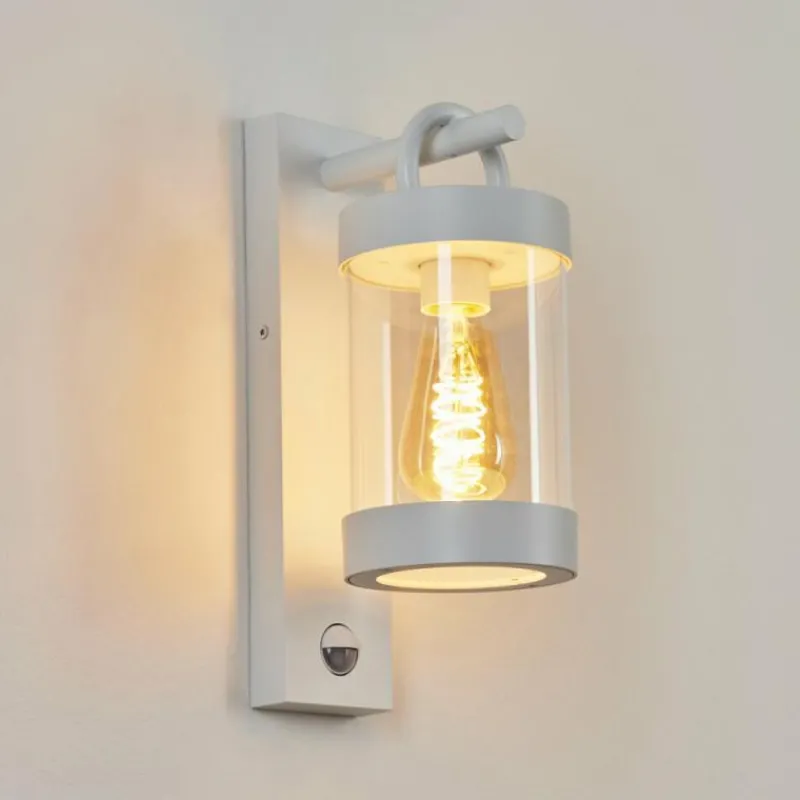 Luminaires Rustiques-hofstein Applique murale d'extérieur Fulham Blanc, 1 lumière, Détecteur de mouvement