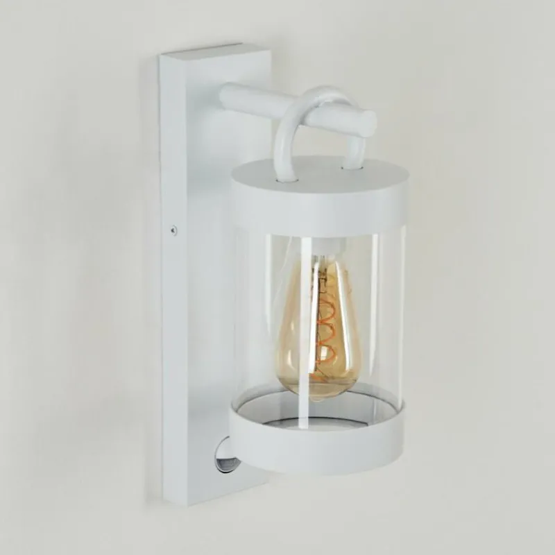 Luminaires Rustiques-hofstein Applique murale d'extérieur Fulham Blanc, 1 lumière, Détecteur de mouvement