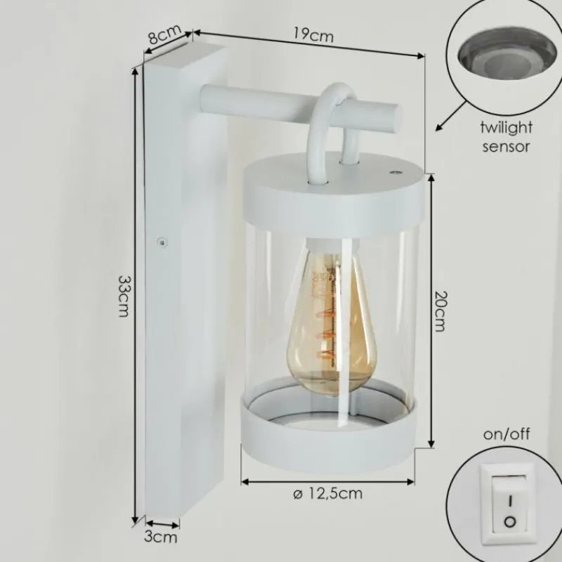 Luminaires Rustiques-hofstein Applique murale d'extérieur Fulham Blanc, 1 lumière