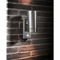 Luminaires Nordlux Applique murale d'extérieur Nordlux TIN Argenté, 2 lumières, Détecteur de mouvement
