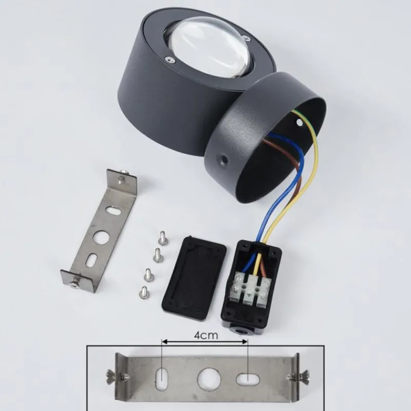 hofstein Applique murale d'extérieur Andersro LED Noir, 2 lumières