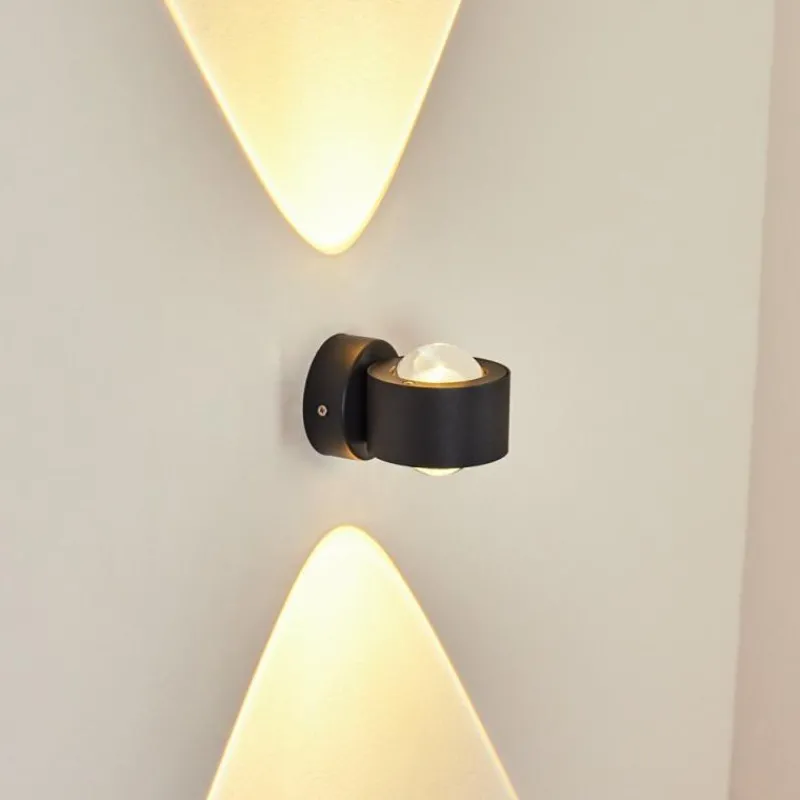 hofstein Applique murale d'extérieur Andersro LED Noir, 2 lumières