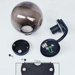 hofstein Applique murale d'extérieur Rombotten Noir, 1 lumière