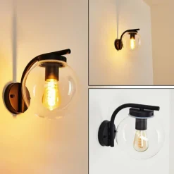 hofstein Applique murale d'extérieur Rombotten Noir, 1 lumière