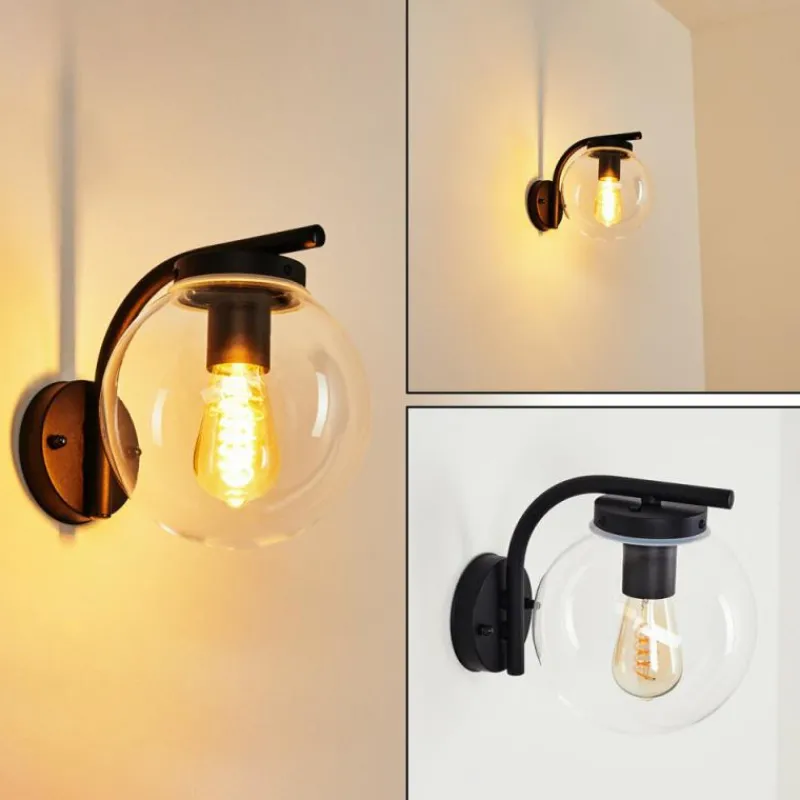 hofstein Applique murale d'extérieur Rombotten Noir, 1 lumière