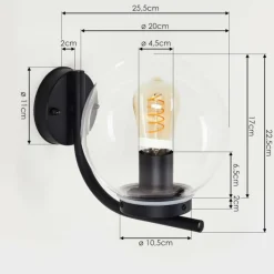 hofstein Applique murale d'extérieur Rombotten Noir, 1 lumière