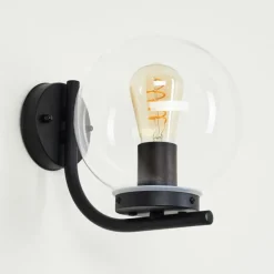 hofstein Applique murale d'extérieur Rombotten Noir, 1 lumière