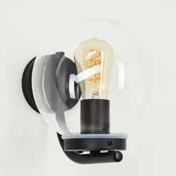 hofstein Applique murale d'extérieur Rombotten Noir, 1 lumière