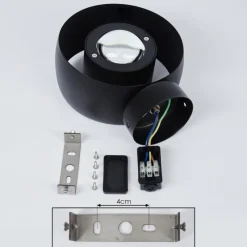 hofstein Applique murale d'extérieur Andersro LED Noir, 2 lumières