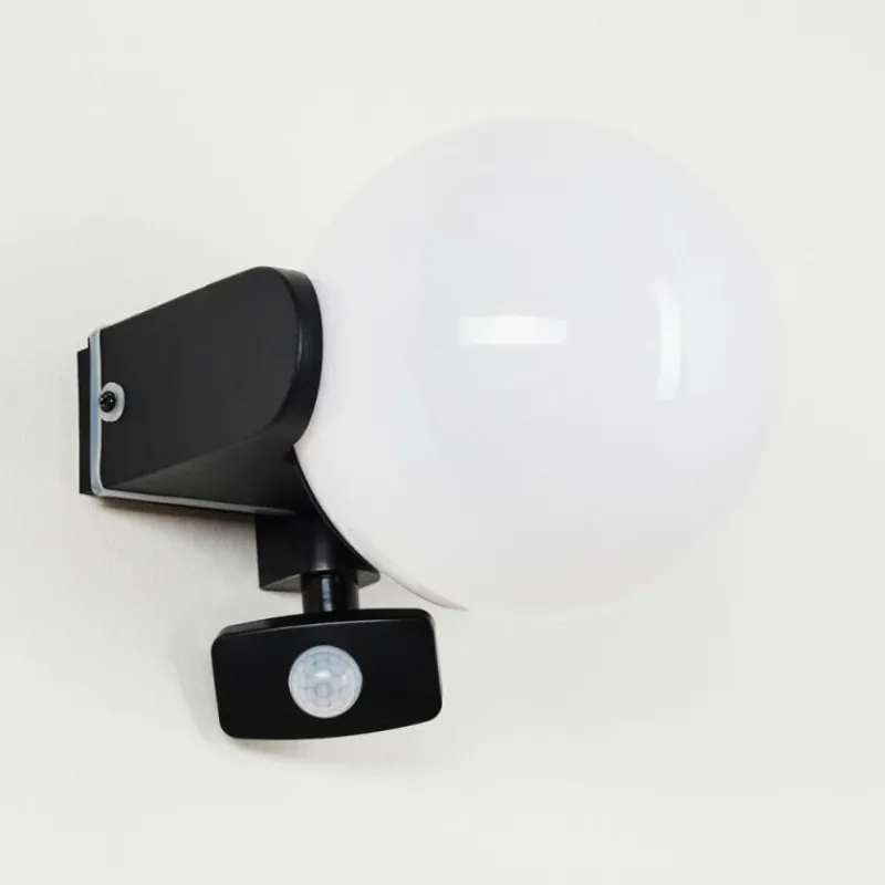 hofstein Applique murale d'extérieur Kalfhaga Noir, Blanc, 1 lumière, Détecteur de mouvement