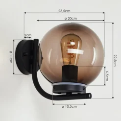 hofstein Applique murale d'extérieur Rombotten Noir, 1 lumière