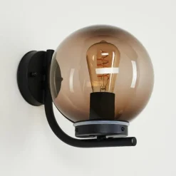 hofstein Applique murale d'extérieur Rombotten Noir, 1 lumière