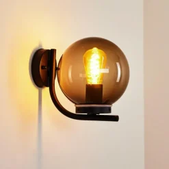 hofstein Applique murale d'extérieur Rombotten Noir, 1 lumière