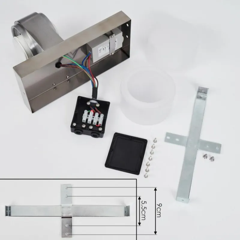 hofstein Applique murale d'extérieur Tiarp LED Nickel mat, 2 lumières, Détecteur de mouvement