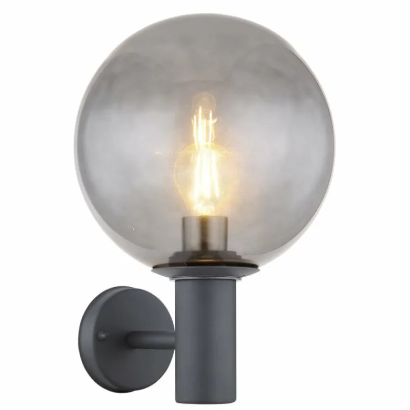Suspension Verre Fumé-Luminaires Globo Lighting Applique murale d'extérieur Globo HEDWIG Anthracite, 1 lumière