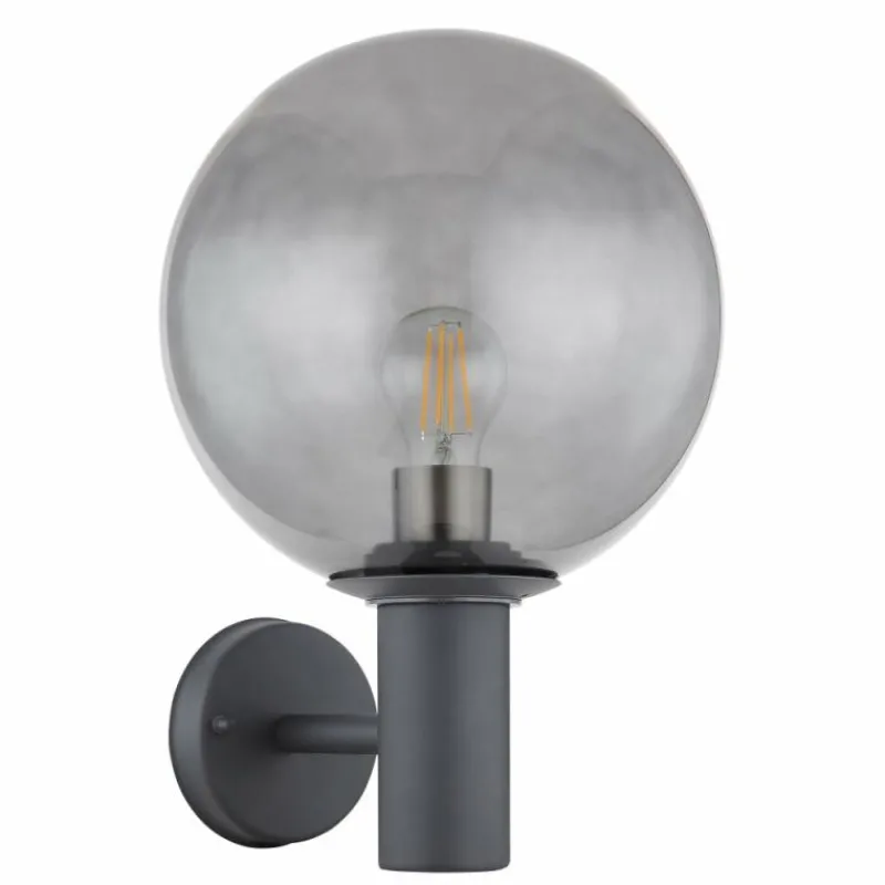 Suspension Verre Fumé-Luminaires Globo Lighting Applique murale d'extérieur Globo HEDWIG Anthracite, 1 lumière