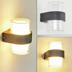 hofstein Applique murale d'extérieur Cesta LED Noir, 2 lumières