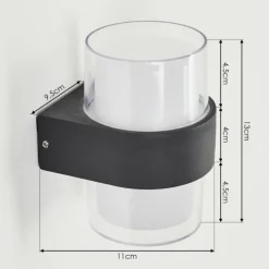 hofstein Applique murale d'extérieur Cesta LED Noir, 2 lumières