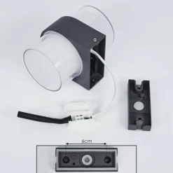 hofstein Applique murale d'extérieur Cesta LED Noir, 2 lumières