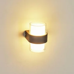 hofstein Applique murale d'extérieur Cesta LED Noir, 2 lumières