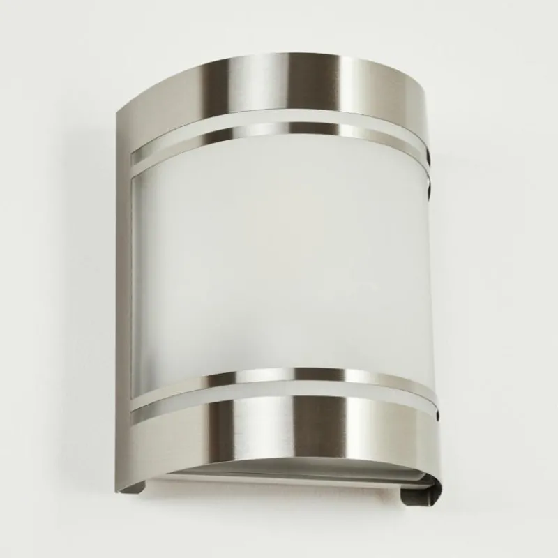 hofstein Applique murale d'extérieur Visnum Nickel mat, Blanc, 1 lumière