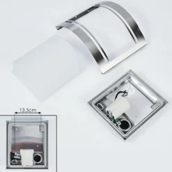 hofstein Applique murale d'extérieur Visnum Nickel mat, Blanc, 1 lumière