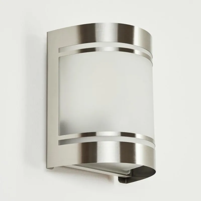 hofstein Applique murale d'extérieur Visnum Nickel mat, Blanc, 1 lumière