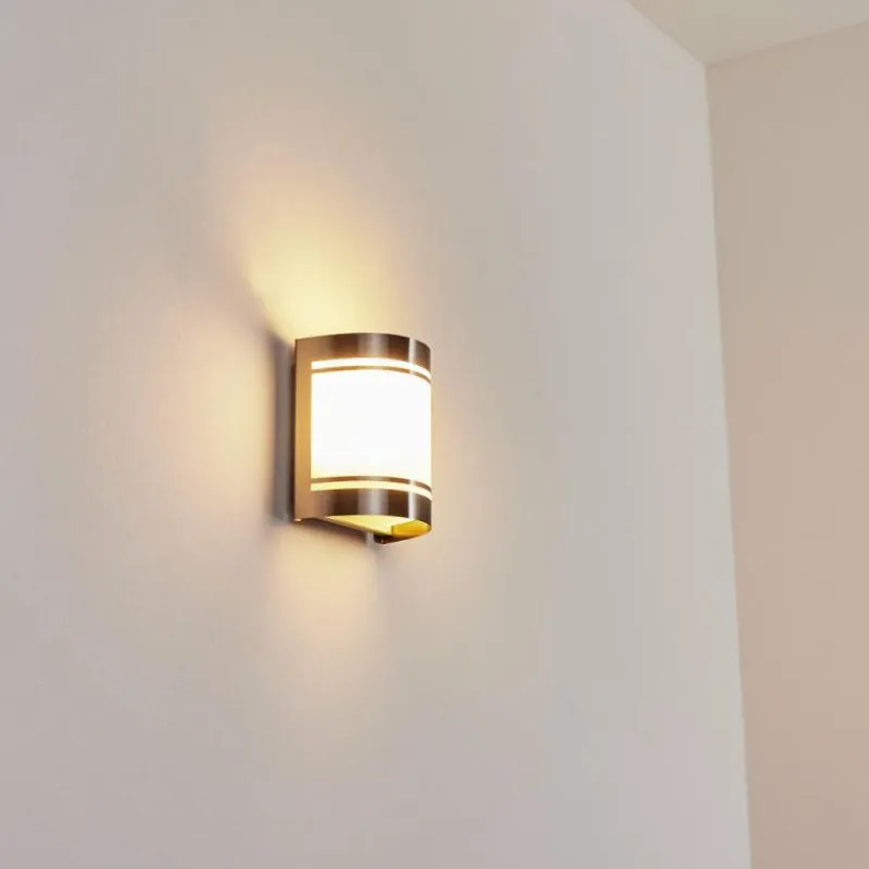 hofstein Applique murale d'extérieur Visnum Nickel mat, Blanc, 1 lumière