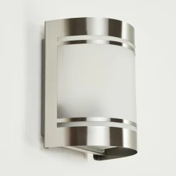 hofstein Applique murale d'extérieur Visnum Nickel mat, Blanc, 1 lumière