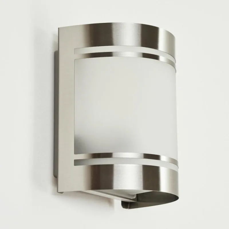 hofstein Applique murale d'extérieur Visnum Nickel mat, Blanc, 1 lumière