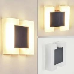 hofstein Applique murale d'extérieur Zoppola LED Anthracite, Blanc, 2 lumières