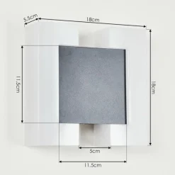 hofstein Applique murale d'extérieur Zoppola LED Anthracite, Blanc, 2 lumières