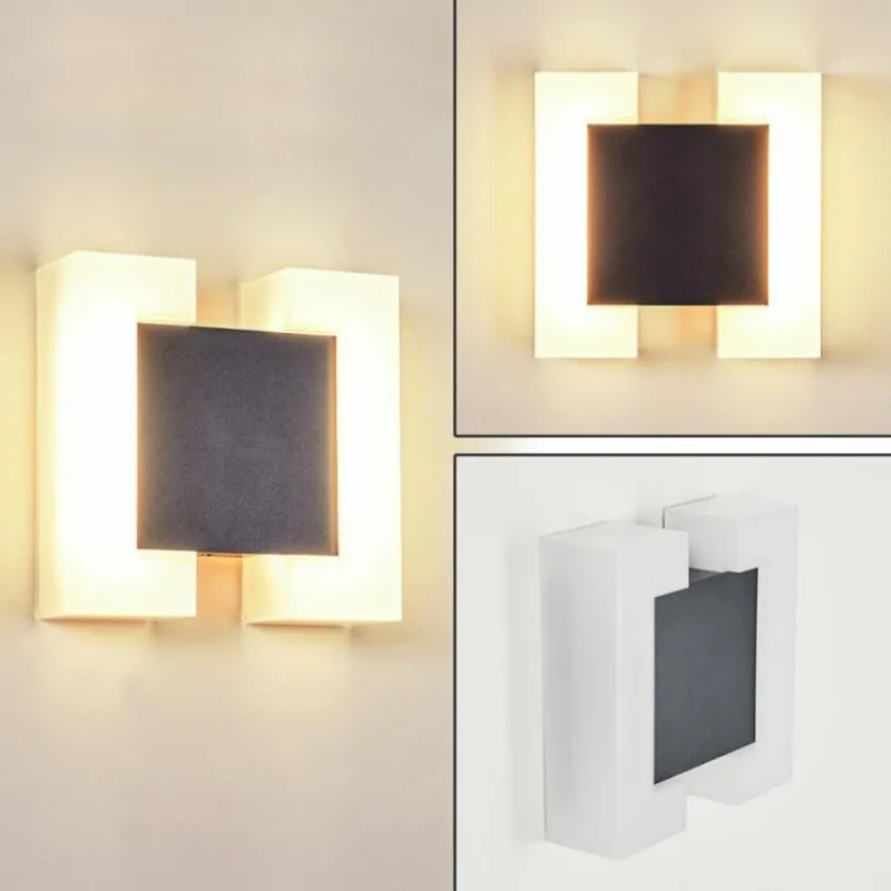 hofstein Applique murale d'extérieur Zoppola LED Anthracite, Blanc, 2 lumières