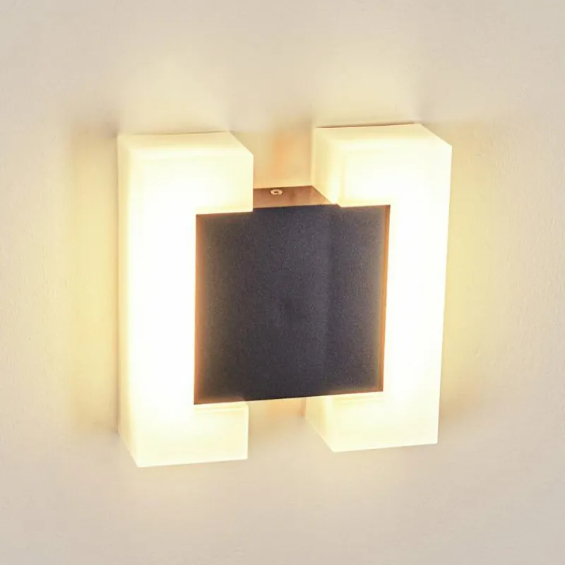 hofstein Applique murale d'extérieur Zoppola LED Anthracite, Blanc, 2 lumières