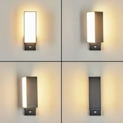 hofstein Applique murale d'extérieur Swanek LED Anthracite, 1 lumière, Détecteur de mouvement