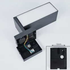 hofstein Applique murale d'extérieur Swanek LED Anthracite, 1 lumière, Détecteur de mouvement