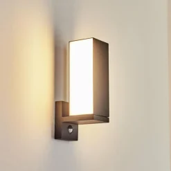 hofstein Applique murale d'extérieur Swanek LED Anthracite, 1 lumière, Détecteur de mouvement