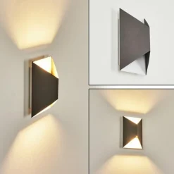 hofstein Applique murale d'extérieur Hedno LED Anthracite, Blanc, 2 lumières