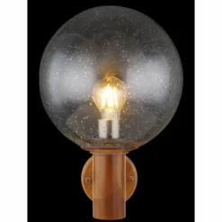 Lampes En Bois-Luminaires Globo Lighting Applique murale d'extérieur Globo OSSY Acier inoxydable, Couleur bois, 1 lumière