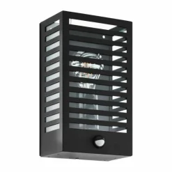 Luminaires Eglo Applique murale d'extérieur Eglo-Leuchten ALAMONTE Noir, 1 lumière, Détecteur de mouvement