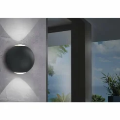 Luminaires Eglo Applique murale d'extérieur Eglo ABUGO LED Noir, 2 lumières
