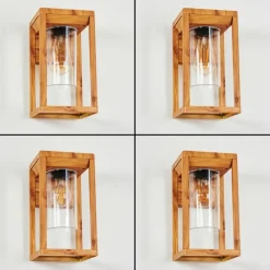 Style Boho-Chic-hofstein Applique murale d'extérieur Leset Brun, Couleur bois, 1 lumière