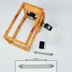 Style Boho-Chic-hofstein Applique murale d'extérieur Leset Brun, Couleur bois, 1 lumière