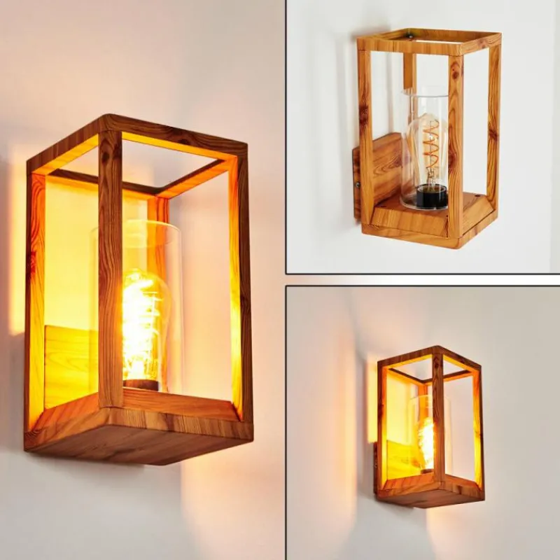 hofstein Applique murale d'extérieur Leset Brun, Couleur bois, 1 lumière