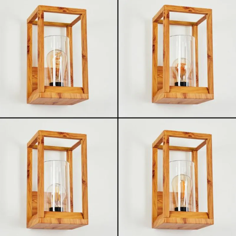 hofstein Applique murale d'extérieur Leset Brun, Couleur bois, 1 lumière